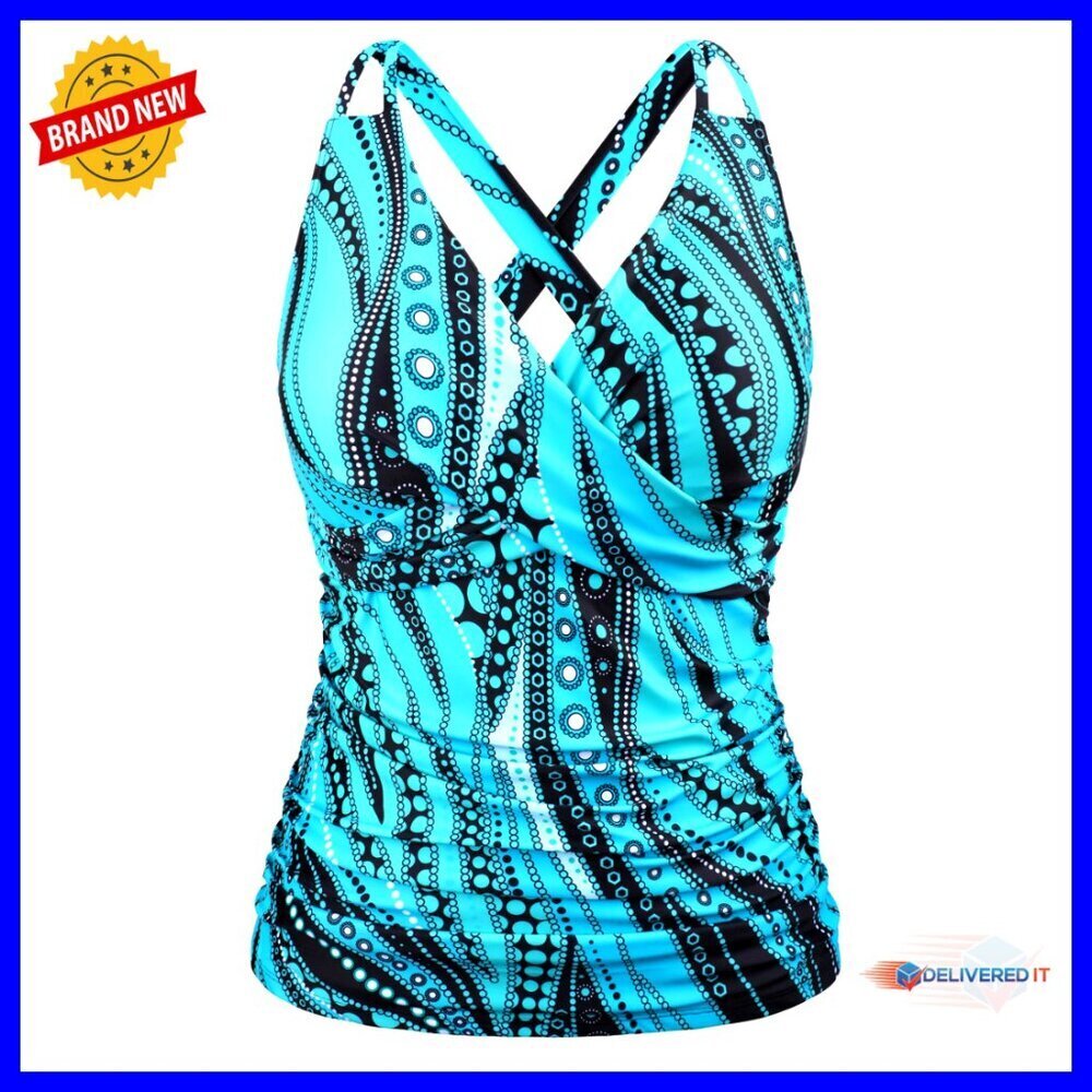 Women's Tankini Top Underwire Tummy Control Swimwear Size 12